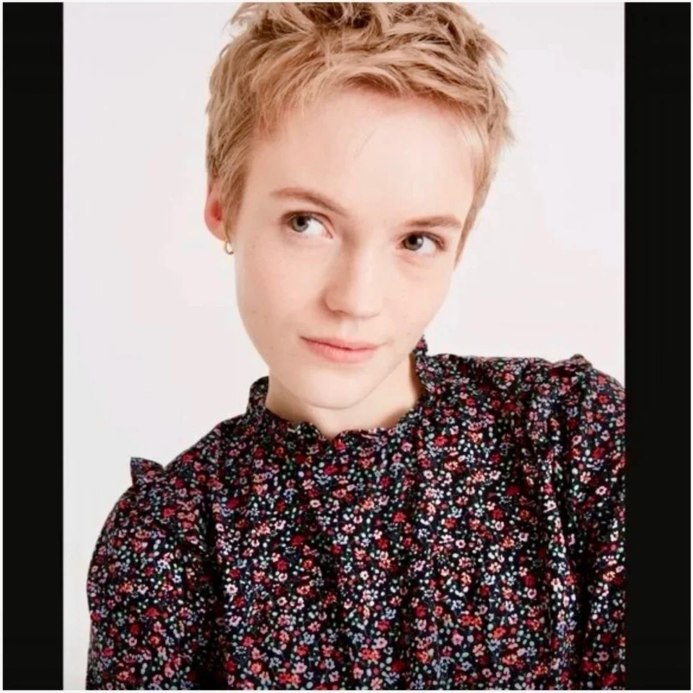Madewell Puff-Sleeve Ruffle Top in Fieldwalk Floral